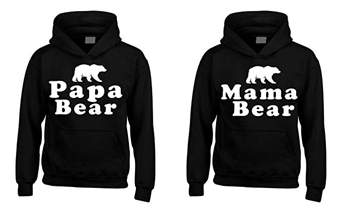 Shop4Ever® Papa Bear - Mama Bear Hoodie Couples Matching