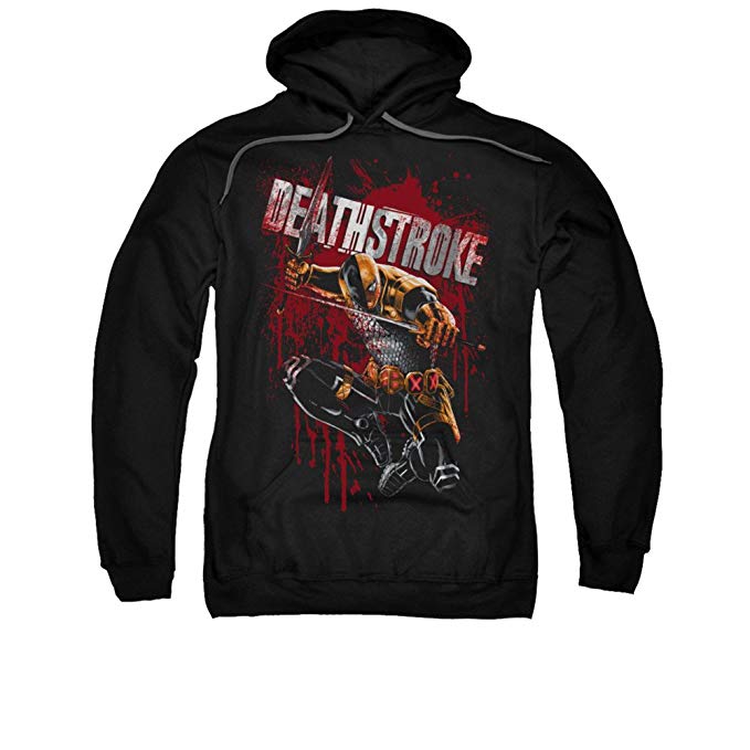Justice League DC Comics Deathstroke Blood Spatter Adult Pull-Over Hoodie