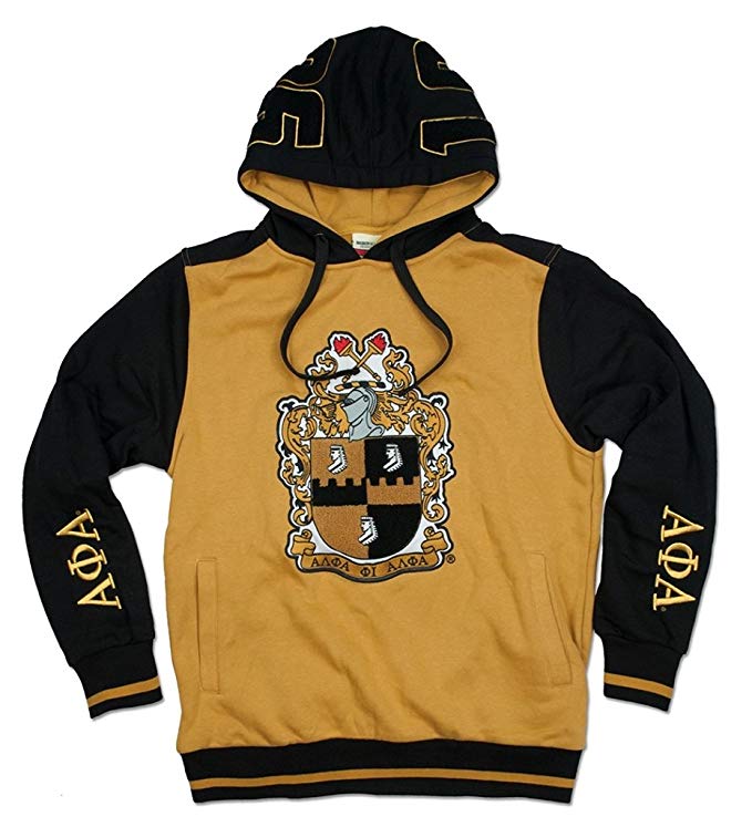 Alpha Phi Alpha Fraternity Mens New Athletic Hoodie Gold