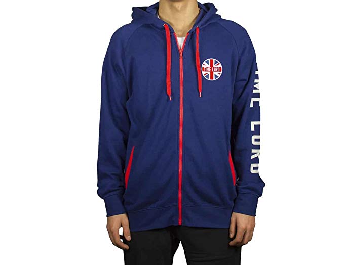 Ripple Junction Doctor Who Time Lord Union Jack Adult Zip Hoodie