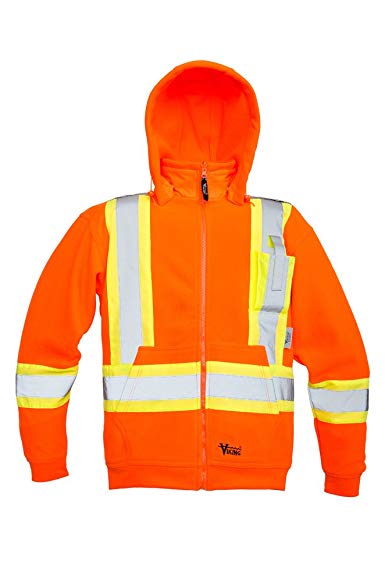Safety Fleece Hoodies Color: Fluorescent Orange, Size: Medium