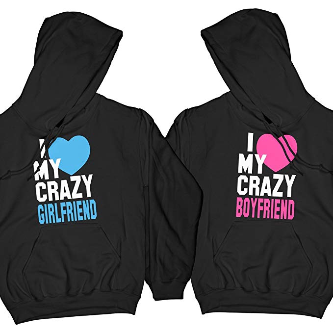 Zexpa Apparel I Love My Crazy Boyfriend & Girlfriend | Matching Couple Hoodies