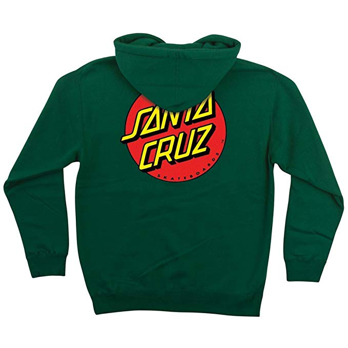 Santa Cruz Men's Classic Dot Pullover Hooded Sweatshirt Dark Green