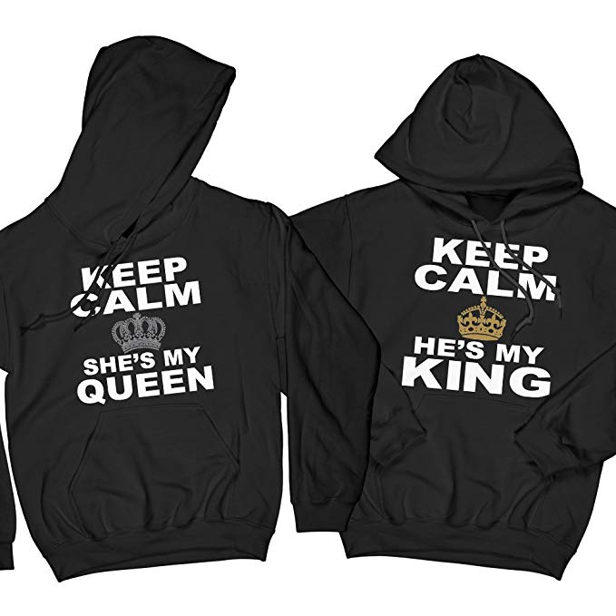 Zexpa Apparel Keep Calm Queen & King | Matching Couple Hoodies, Unisex Hoodie