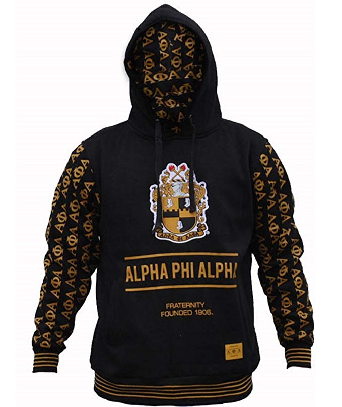 Alpha Phi Alpha Fraternity Men's New Style Hoodie Black/Gold