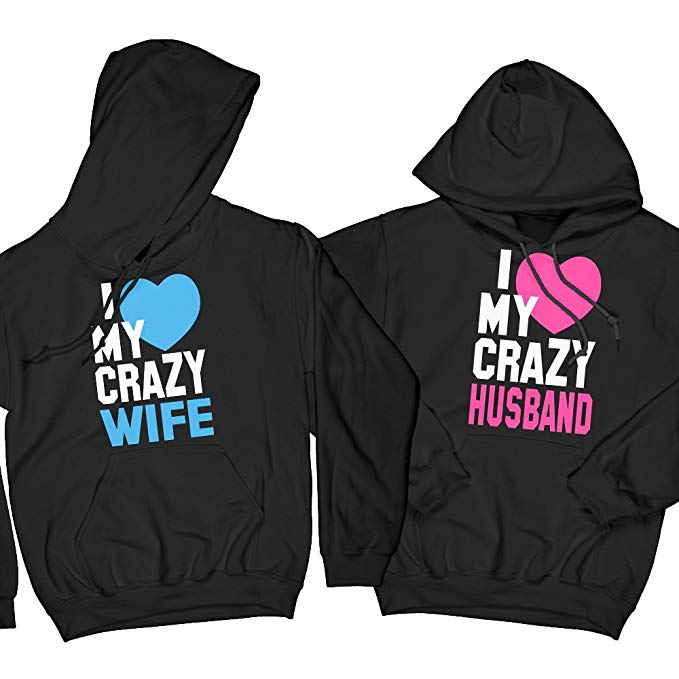 Zexpa Apparel I Love My Crazy Wife & Husband | Matching Couple Hoodies, Unisex Hoodie