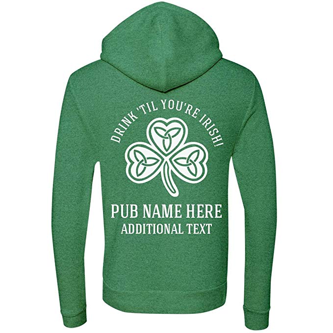 St Patricks Day Custom Irish Pub: Alternative Apparel Full Zip Hoodie