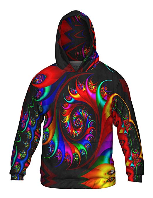 Yizzam- Trippy Rainbow Spirals -Allover Print - Mens Hoodie Sweater