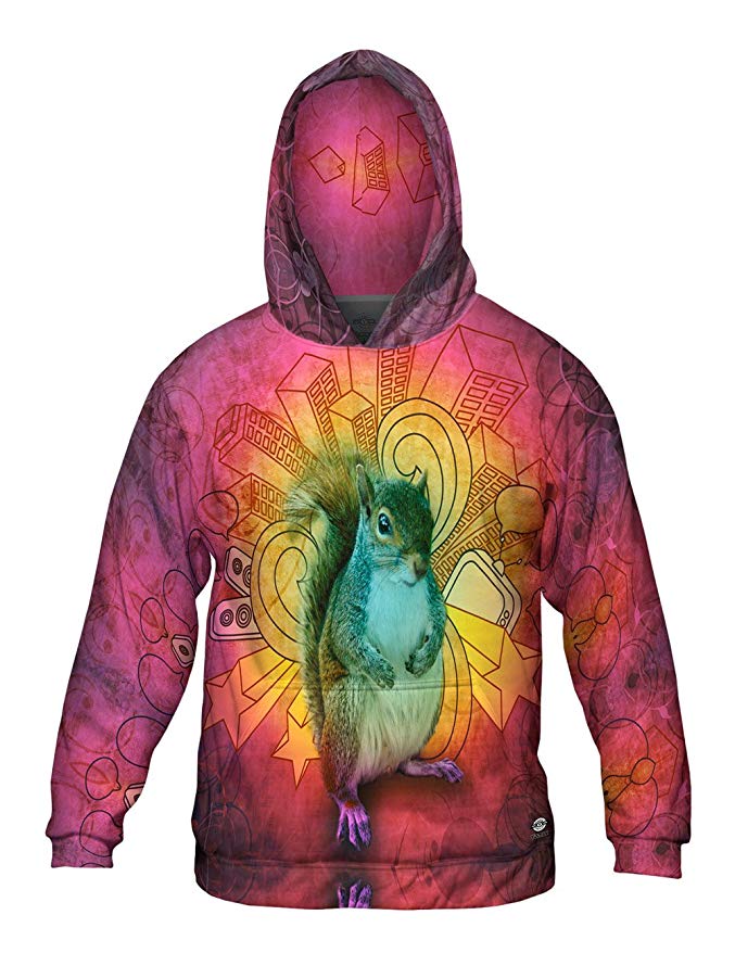 Yizzam- Swag Squirrel -Allover Print - Mens Hoodie Sweater