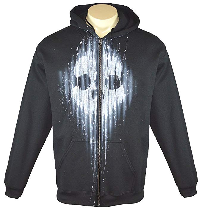 Exotic Gamer Gear Call of Duty Ghosts Themed Airbrushed Gamer Hoodie, Adult